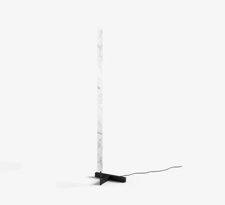 Lampadaire, F-Model, blanc, LED, dim, 2700K, 2050 lm, L37cm, H164cm - Anour