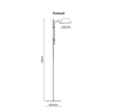 Lampadaire, Funiculi, gris, L24,8cm, H135cm - Marset