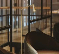 Lampadaire, Gamma, or mat, LED, 2700k, 293 lm, Ø20,2cm, H120cm - LEDs C4