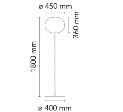 Lampadaire, Glo-Ball Floor 3, blanc et argent, Ø45cm, H180cm - Flos