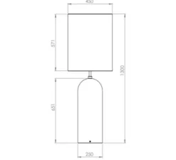 Lampadaire, Gravity XL High, marbre noir et abat-jour en toile blanche, Ø45cm, H130cm - Gubi