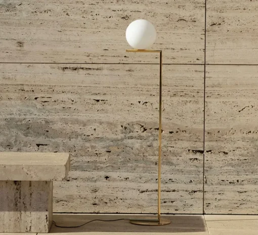 Lampadaire, Ic F1 10 Anniversary, or 24K, Ø27,5cm, H135cm - Flos