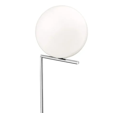 Lampadaire, IC Lights Floor 2, opalin et chrome, Ø38cm, H185,2cm - Flos