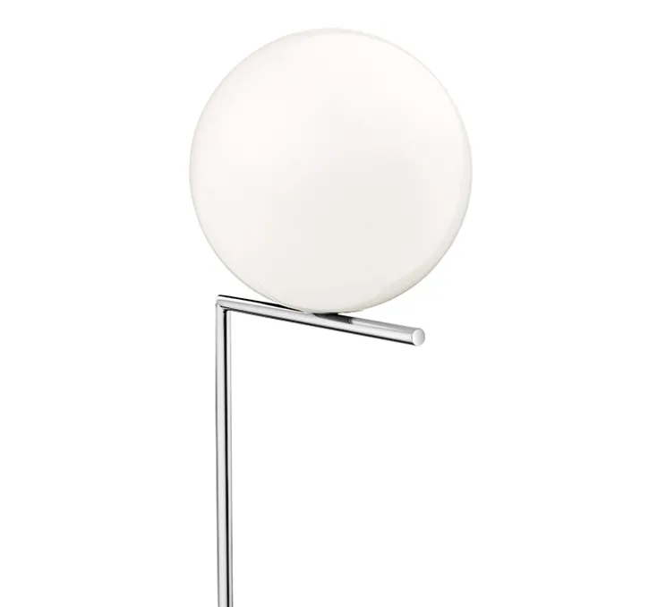 Lampadaire, IC Lights Floor 2, opalin et chrome, Ø38cm, H185,2cm - Flos