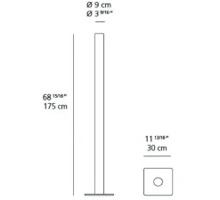 Lampadaire, Ilio, noir, LED, 2700K, 3332lm, dimmable, Ø30cm, H175cm - Artemide