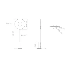Lampadaire, Iris Totem 60, Marbre noir, LED, dim, 2700K, 5250 lm, L60cm, H170,4cm - Dix heures dix