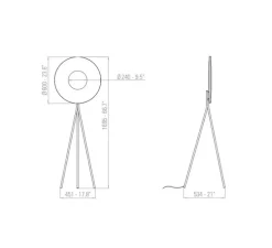 Lampadaire, Iris Tripod 60, blanc & noir, LED, dim, 2700K, 5250 lm, L169,5cm, H53,4cm - Dix heures dix