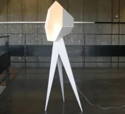 Lampadaire, Jean, blanc, DIM, H136cm - Fraumaier