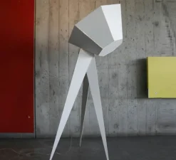 Lampadaire, Jean, blanc, DIM, H136cm - Fraumaier