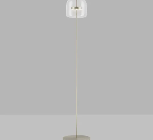 Lampadaire, JUBE PT P, cristal transparent, laiton mat, LED, dim, 2700K, 2000 lm, Ø35cm, H150cm - Vistosi