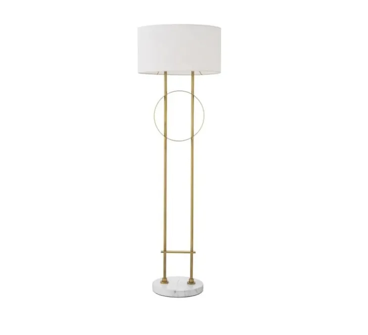 Lampadaire, Kaiser, laiton, marbre blanc, L49cm, H157cm - Eichholtz