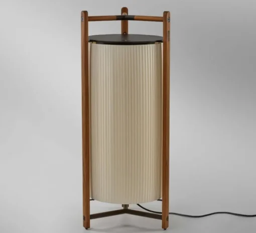 Lampadaire, Kando P/111, crème, Teck, LED, dim, 2200-2400-2700K, 4300 lm, Ø49cm, H111cm - Bover