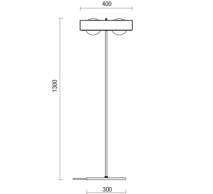 Lampadaire, Kernel, blanc, LED, L40cm, H130cm - Bert Frank