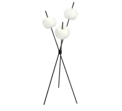 Lampadaire, Kushi, blanc, noir, LED, Ø56cm, H140cm - KDLN