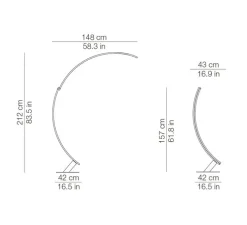 Lampadaire, Kyudo, blanc, LED, 2700k, 4200lm, L42cm, H212cm - KDLN