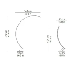 Lampadaire, Kyudo, orange, LED, 2700k, 4200lm, L42cm, H212cm - KDLN