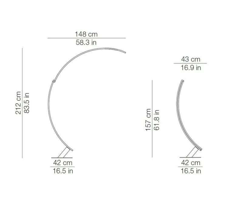Lampadaire, Kyudo, orange, LED, 2700k, 4200lm, L42cm, H212cm - KDLN
