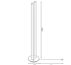 Lampadaire, L1, blanc, LED, Ø30cm, H190cm - Valerie_Objects