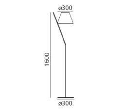 Lampadaire, La petite Floor, noir, 2700K, 676lm, Ø30cm, H160cm - Artemide