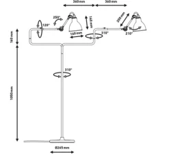 Lampadaire, Lampe Gras 411, noir, H120cm - Dcw éditions
