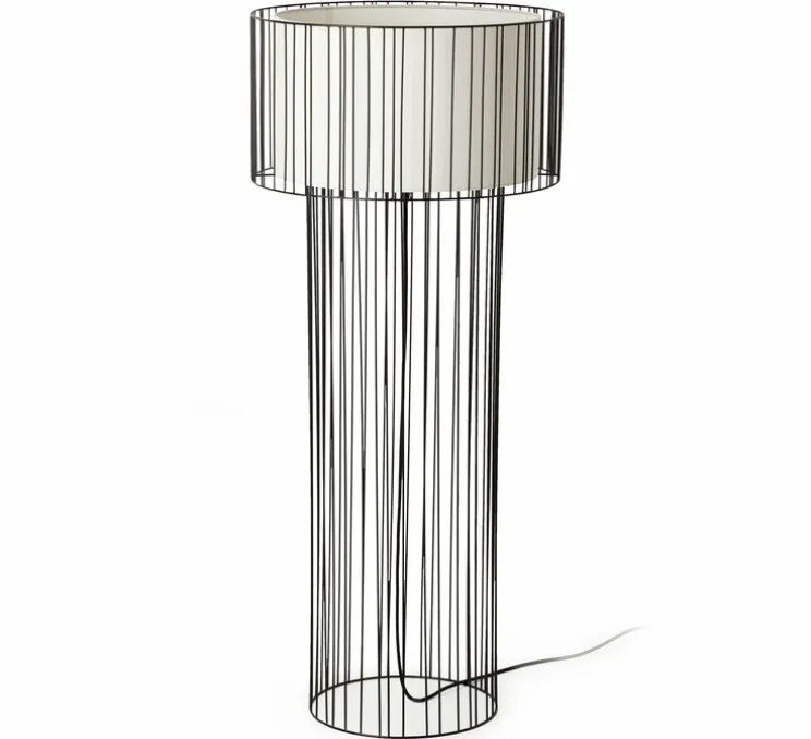 Lampadaire, LINDA, noir, Ø50cm, H117cm - Faro