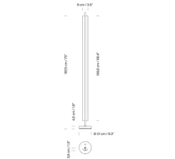 Lampadaire, Lámina 165 , noir, LED, dim, 2700K, 1484 lm, Ø21cm, H187,5cm - Santa & Cole