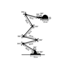 Lampadaire, Loft D9406, 6 bras, or, L240cm, H240cm - Jieldé