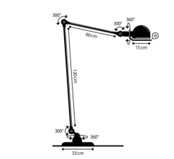 Lampadaire, Loft D1260I , bleu, Ø33cm, H180cm - Jieldé