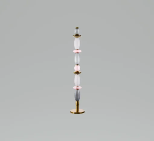 Lampadaire, Léonor, rose, doré miroir, fumé, Ø25cm, H145cm - Elements lighting