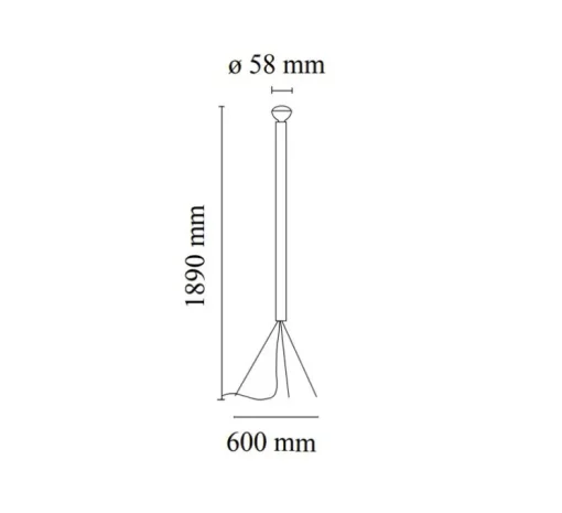 Lampadaire, Luminator, anthracite, dimmable, Ø60cm, H189cm - Flos