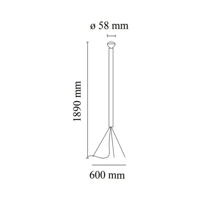 Lampadaire, Luminator, anthracite, dimmable, Ø60cm, H189cm - Flos