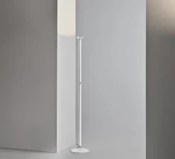 Lampadaire, Luna, blanc, chrome, LED, dim, 2700K, 2804 lm, Ø28cm, H181cm - Stilnovo
