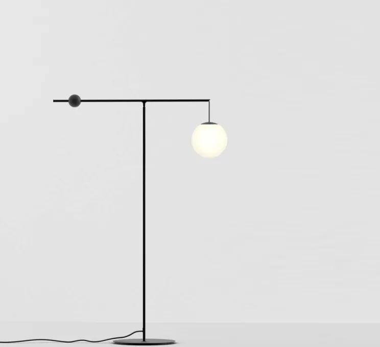 Lampadaire, Malamata, noir, dim, orientable 360°, Ø96cm, H150cm - Luceplan