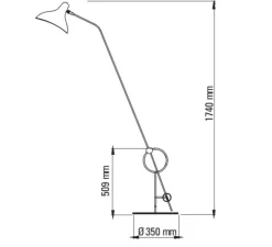 Lampadaire, Mantis BS8 L, noir, Ø35cm, H174cm - DCW éditions Paris