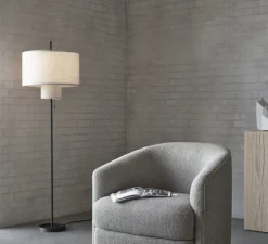 Lampadaire, Margin, beige, Ø46cm, H153cm - New Works