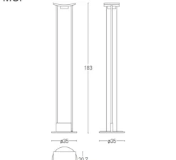 Lampadaire, MCP, noir mat, LED, dim, 3000k, 3120 lm, L35cm, H183cm - Lumen Center Italia