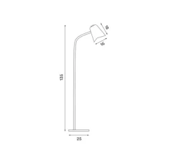 Lampadaire, Me, blanc, LED, dim, 3000k, 1200lm, L25cm, H135cm - Northern