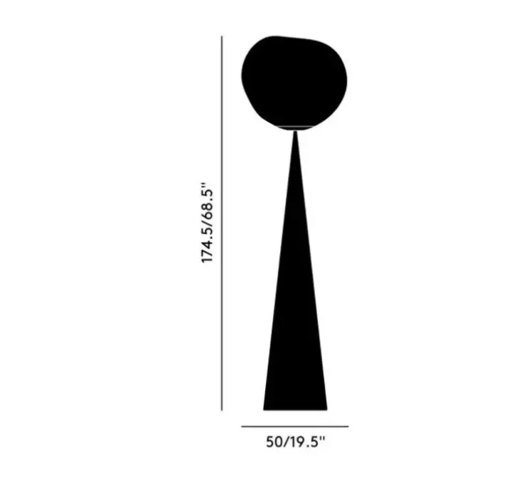 Lampadaire, Melt Cone Fat, gris fumé, LED, dim, 3000K, 800 lm, L50cm, H174cm - Tom Dixon