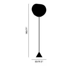 Lampadaire, Melt Cone Slim, gris fumé, LED, 3000K, 800 lm, L50cm, H180cm - Tom Dixon