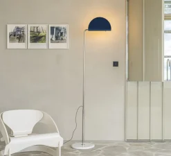 Lampadaire, Mezzaluna, bleu pétrole, LED, dim, 3000K, 6000 lm, L33cm, H2210cm - DCW éditions Paris