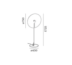 Lampadaire, Mirro floor 3.0, or, L75cm, H172,5cm - Wever&Ducré