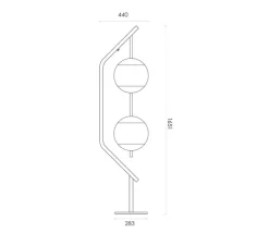 Lampadaire, Monroe, Noir, opal, LED, dim, 2700K, lm, L44cm, H165,1cm - Rubn