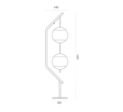 Lampadaire, Monroe, Noir, verre fumé, LED, dim, 2700K, lm, L44cm, H165,1cm - Rubn