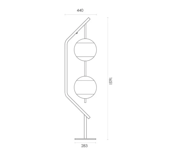 Lampadaire, Monroe, Noir, verre fumé, LED, dim, 2700K, lm, L44cm, H165,1cm - Rubn