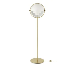 Lampadaire, Multi-Lite, laiton et blanc semi matt, Ø38,9cm, H148cm - Gubi