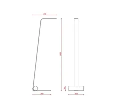 Lampadaire, Nastro 563.61, vert-de-gris, beige, IP40, LED, dim, 2700K, 1100 lm, L30cm, H145cm - Tooy
