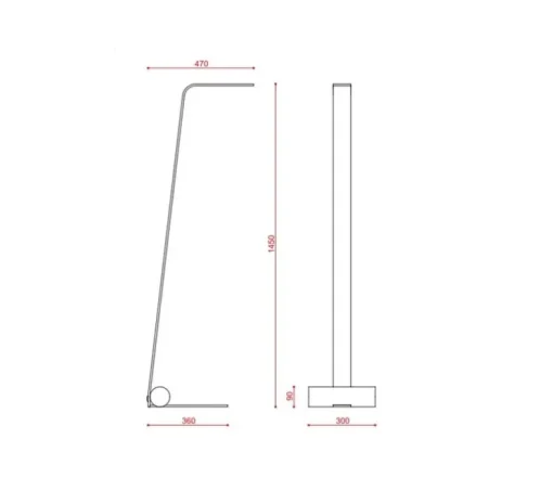 Lampadaire, Nastro 563.61, vert-de-gris, beige, IP40, LED, dim, 2700K, 1100 lm, L30cm, H145cm - Tooy