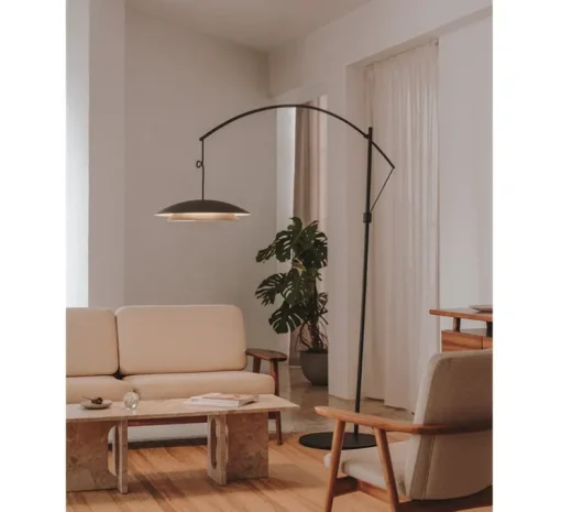 Lampadaire, Noway Big, noir, or, LED, dim, 3000K, 813 lm, L240cm, H320cm - LEDS C4