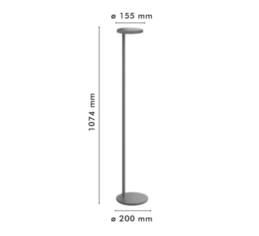 Lampadaire, Oblique, anthracite mat, LED, dim, 2700K, 750 lm, Ø20cm, H107,4cm - Flos