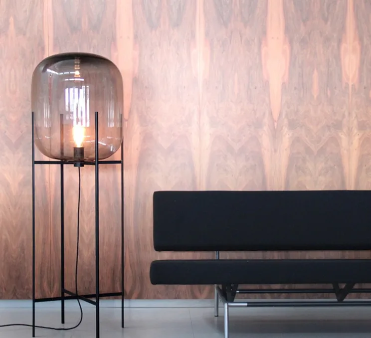 Lampadaire, Oda Big, verre fumé, gris, H140cm - PULPO